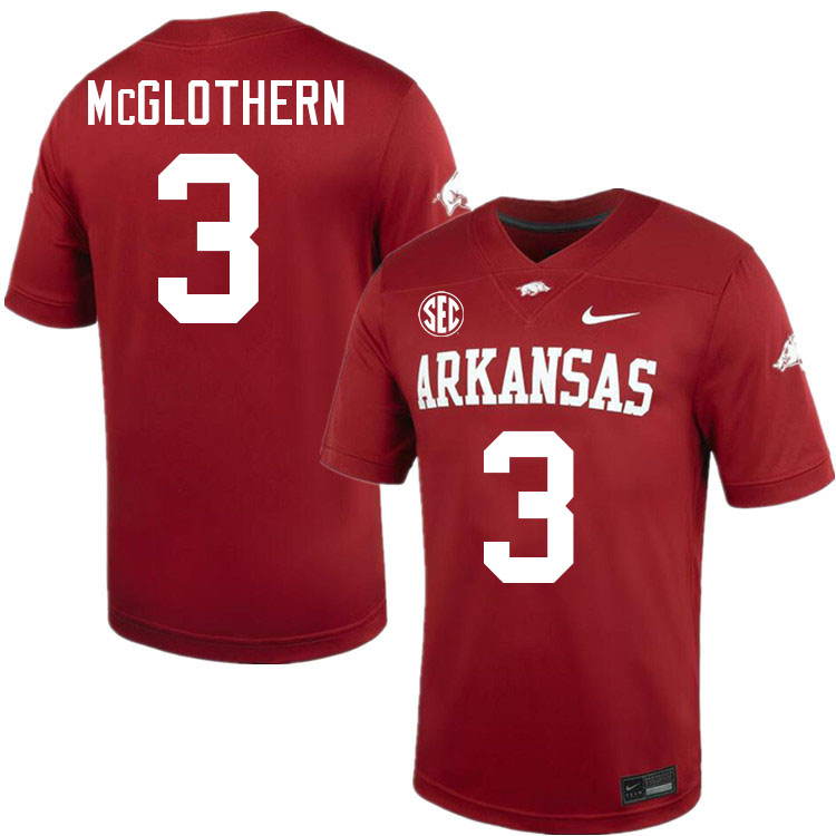 Dwight McGlothern Arkansas Jersey,Arkansas Razorbacks #3 Dwight McGlothern Jersey Youth-Cardinal